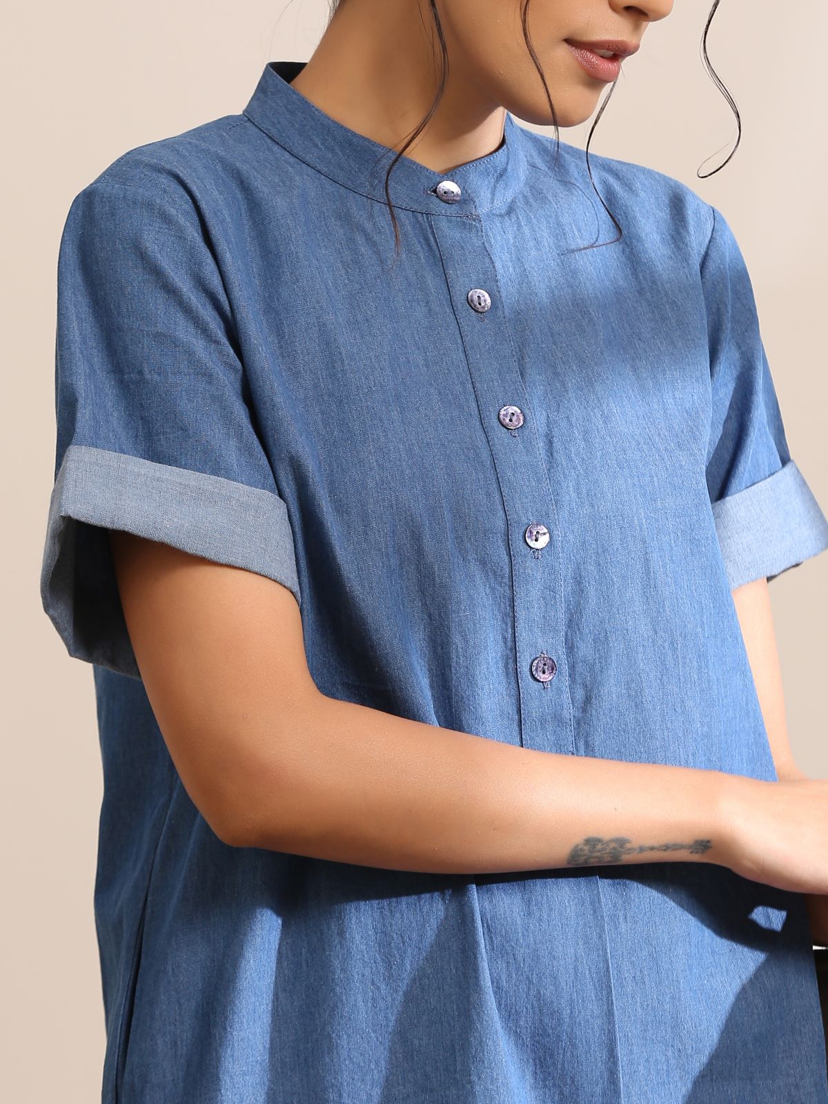 Stella- Denim shift dress