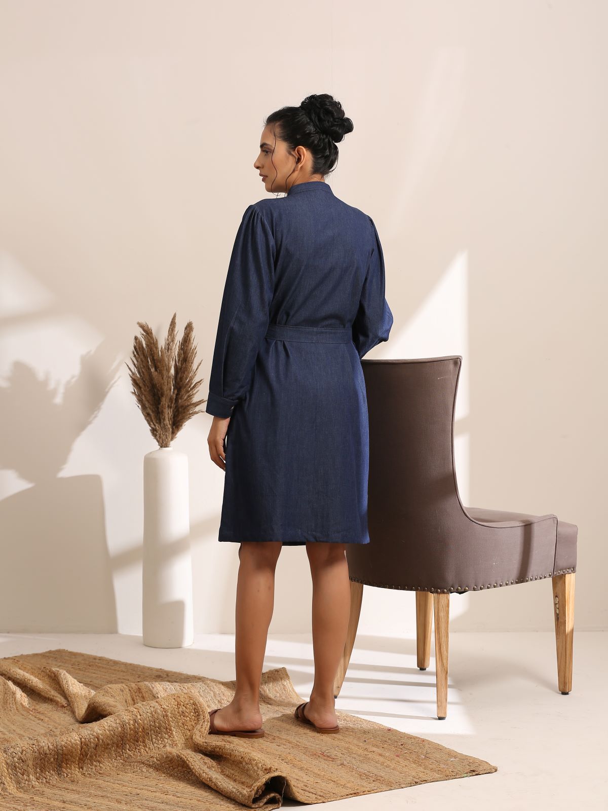 Jenny- Denim short shirt dress with belt