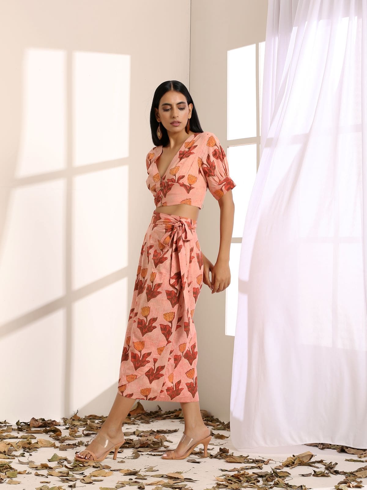 Orange candy skirt and blouse set- SAMPLE SALE