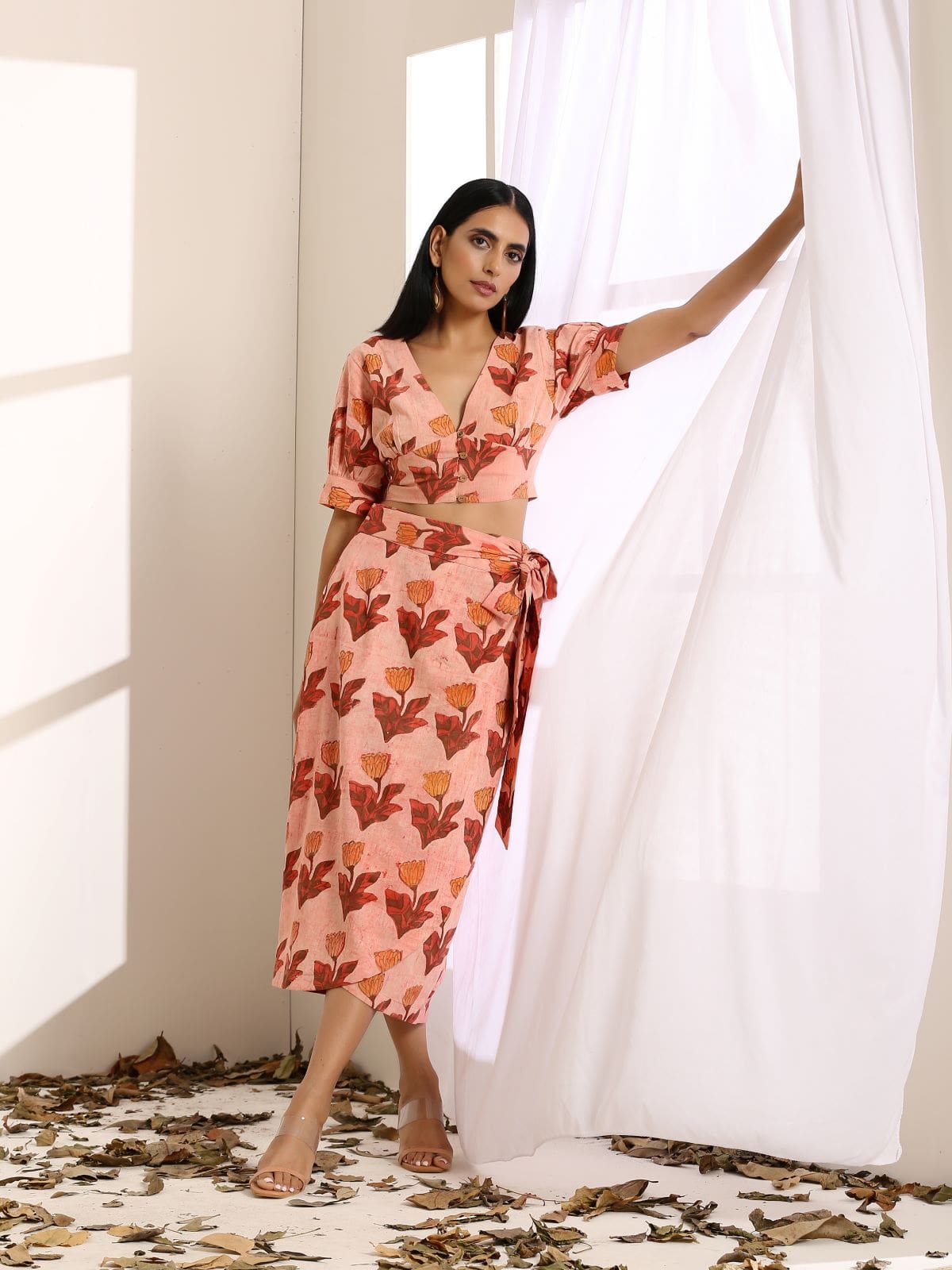 Orange candy skirt and blouse set- SAMPLE SALE