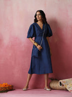 Teesta - Polka dot puff sleeve dress