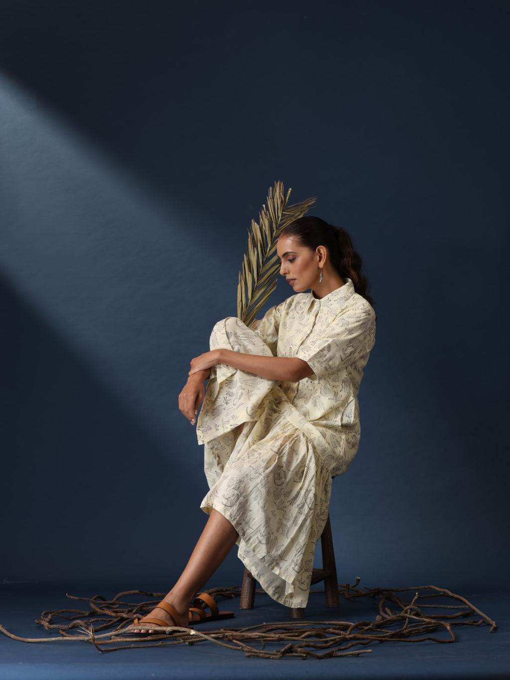 ON SALE- Vanilla Bean - Pleated block print dress