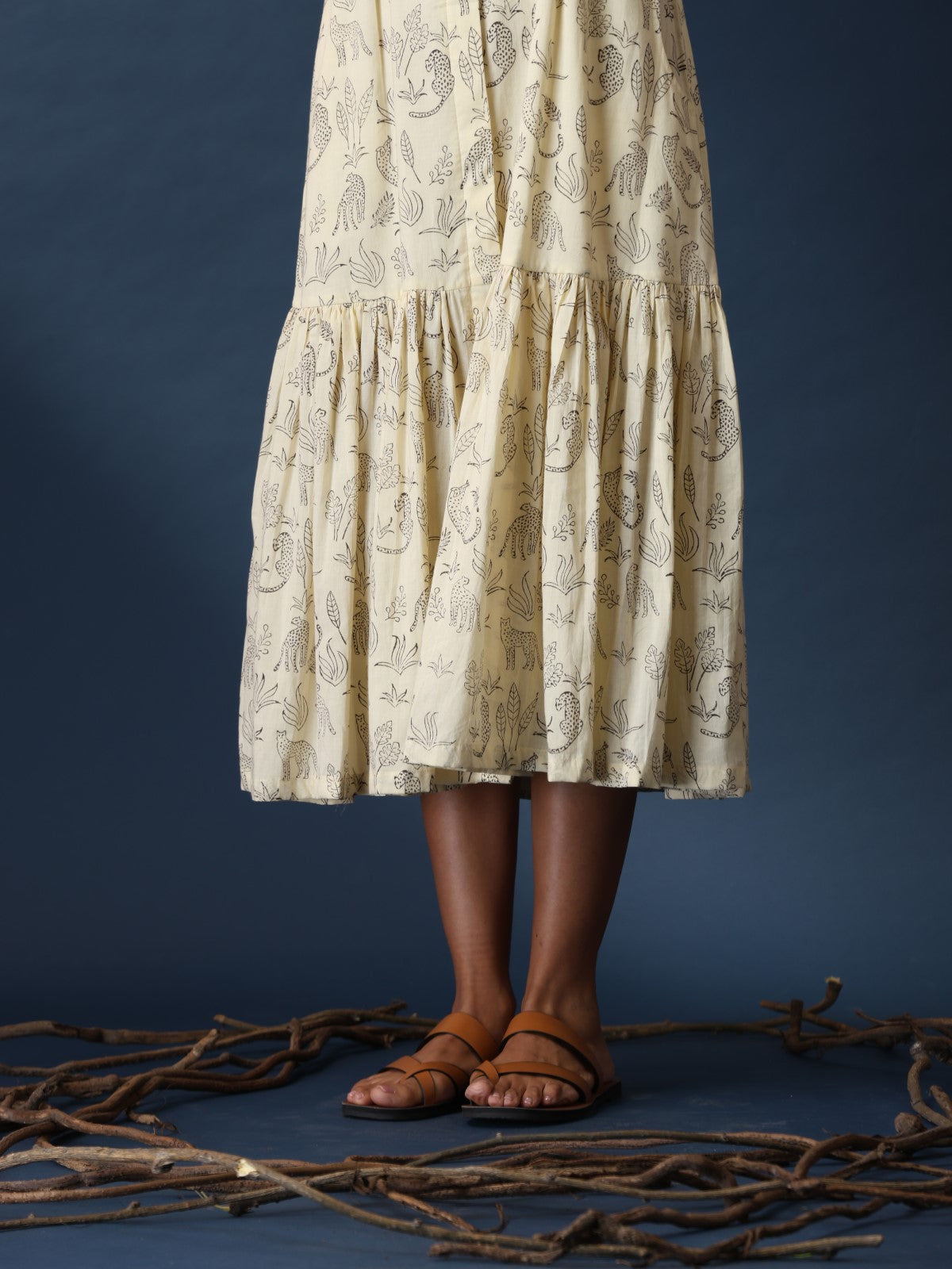 ON SALE- Vanilla Bean - Pleated block print dress