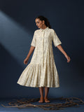 ON SALE- Vanilla Bean - Pleated block print dress