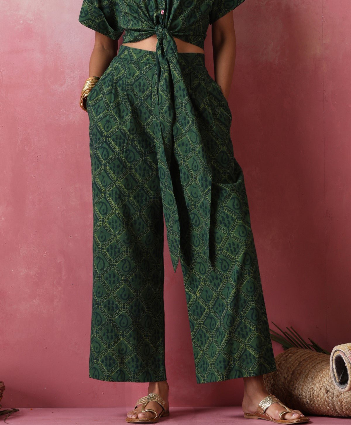 Juniper - Knotted crop top and pant coord set