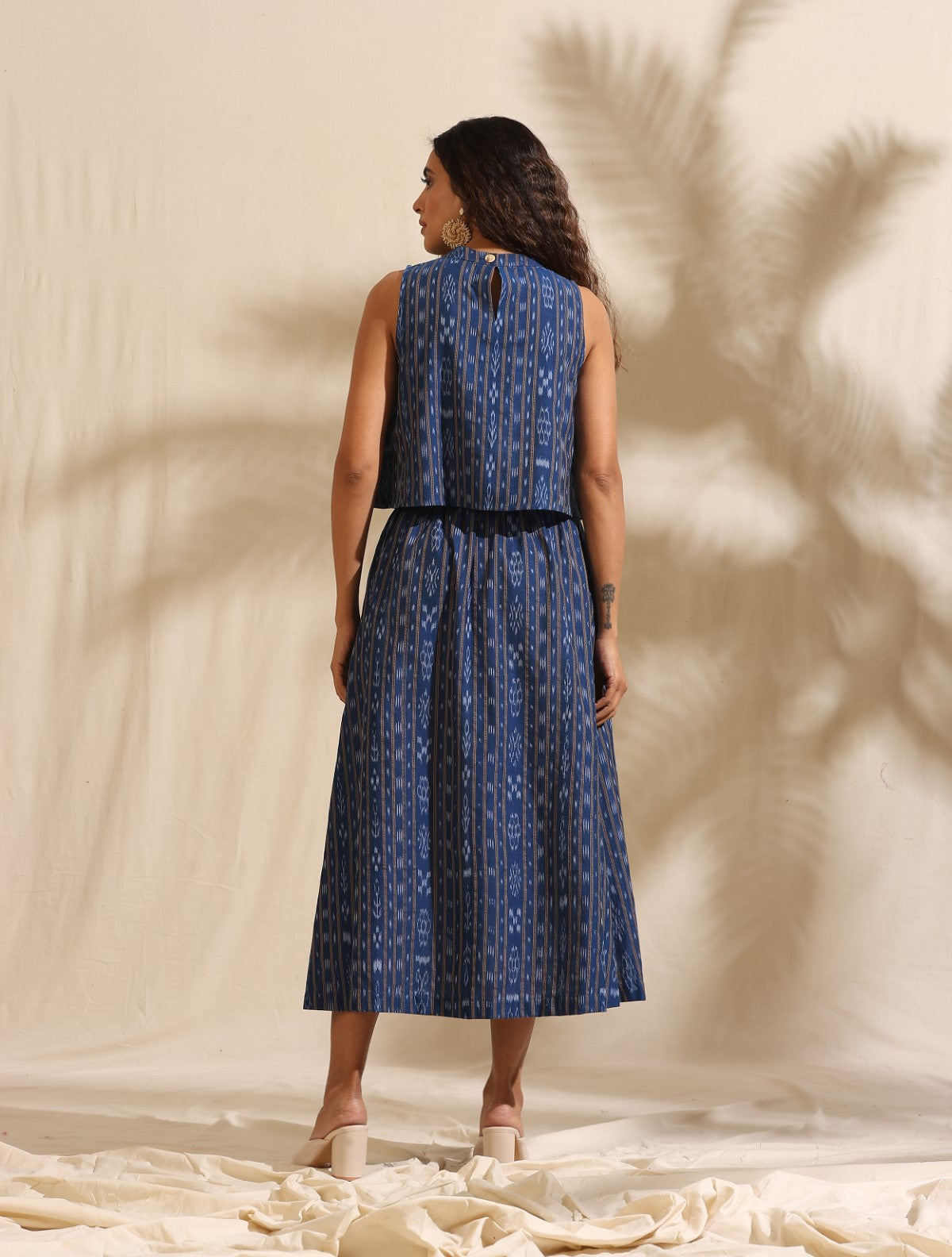 Athena- Blue ikat top and skirt set- 2 pc set