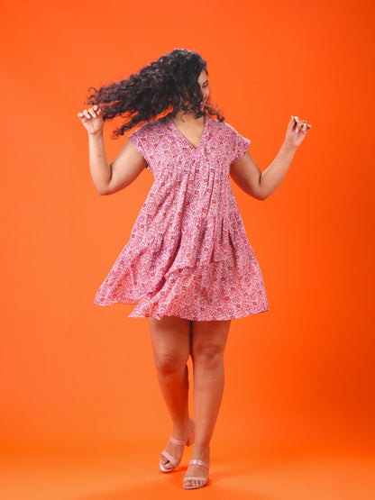 Peach garden short dress