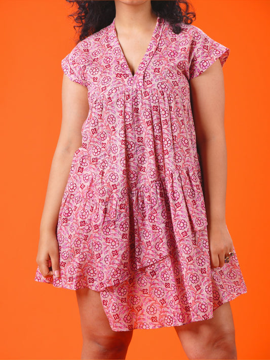 ON SALE- Peach garden short dress