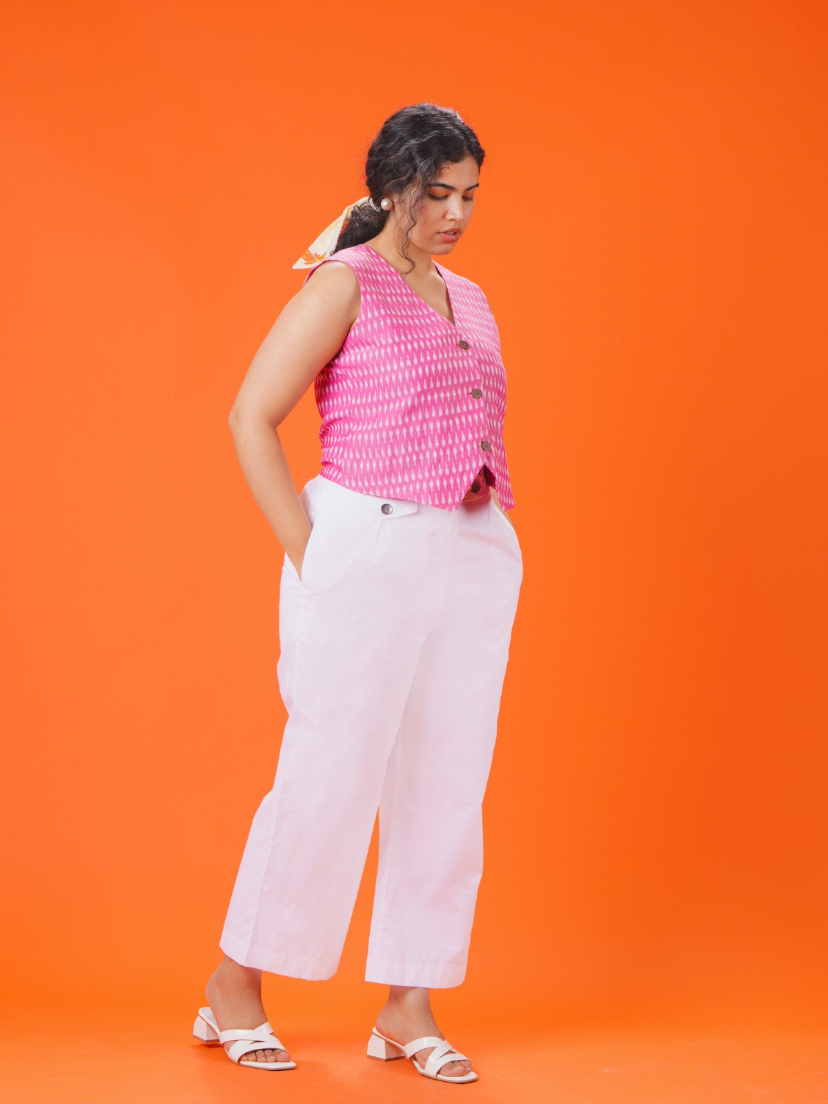 Blush pink vest and pant set