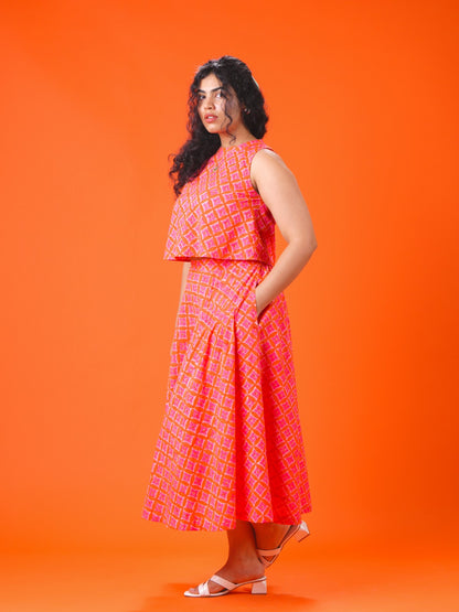 Orange skies top and skirt set