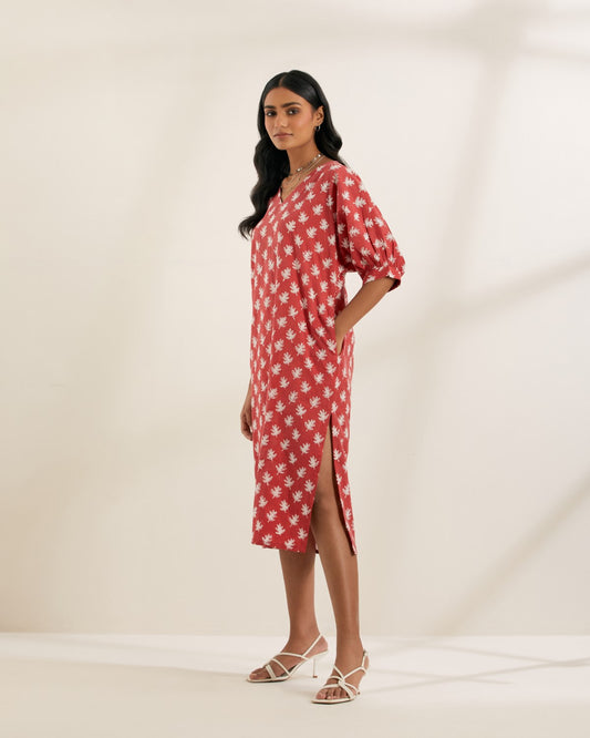 BERRY- Relaxed tunic with side slits