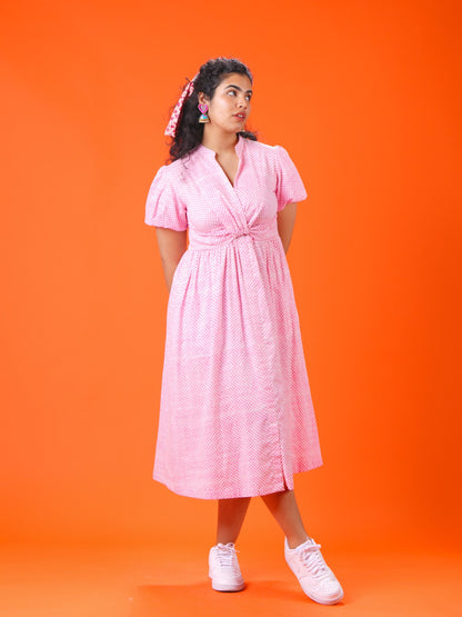 Candyland pink front bow dress