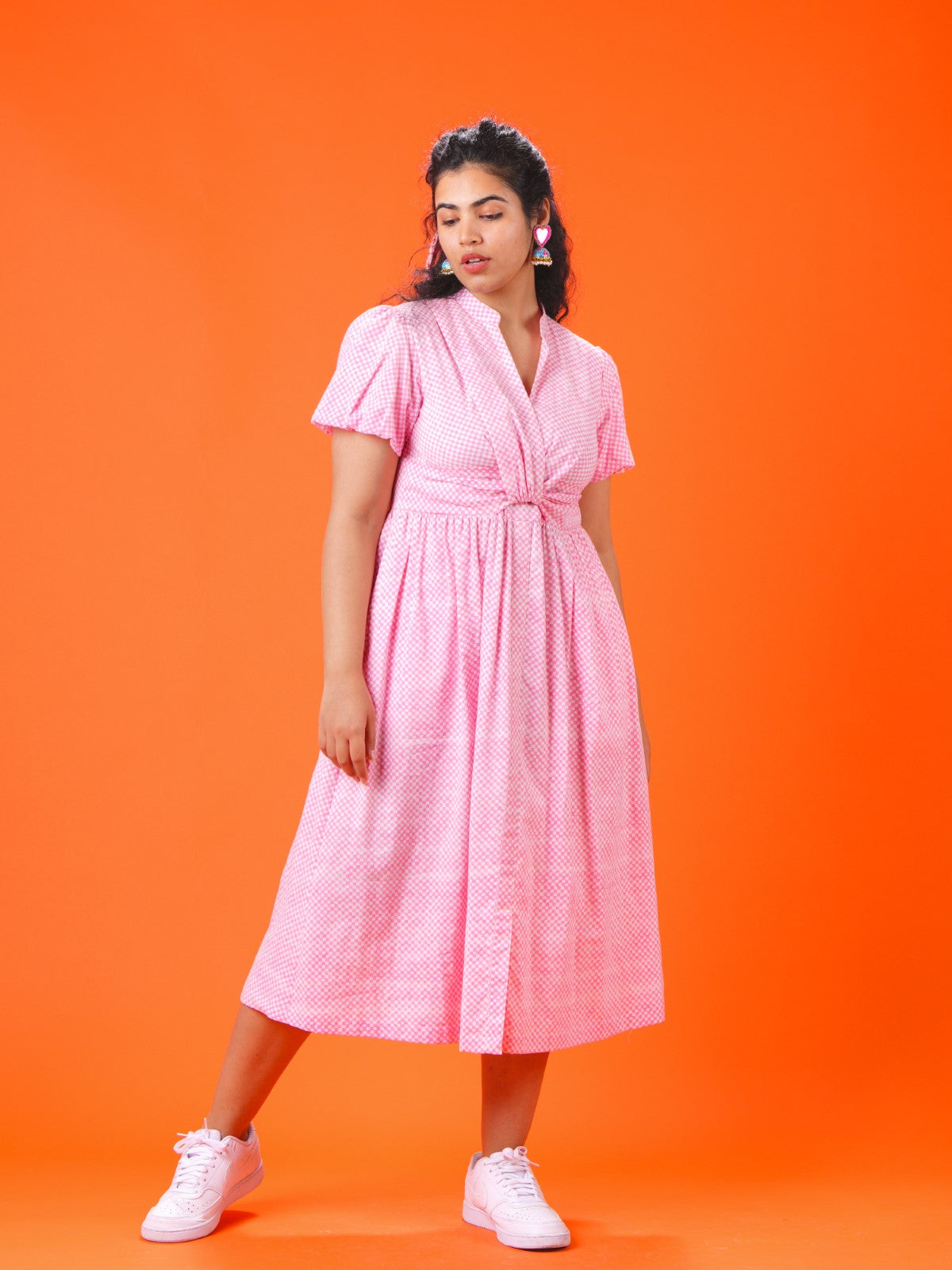 Candyland pink front bow dress