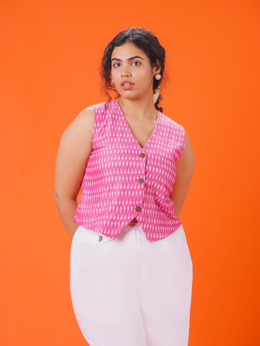 ON SALE- Blush pink vest - vest only (no pants)