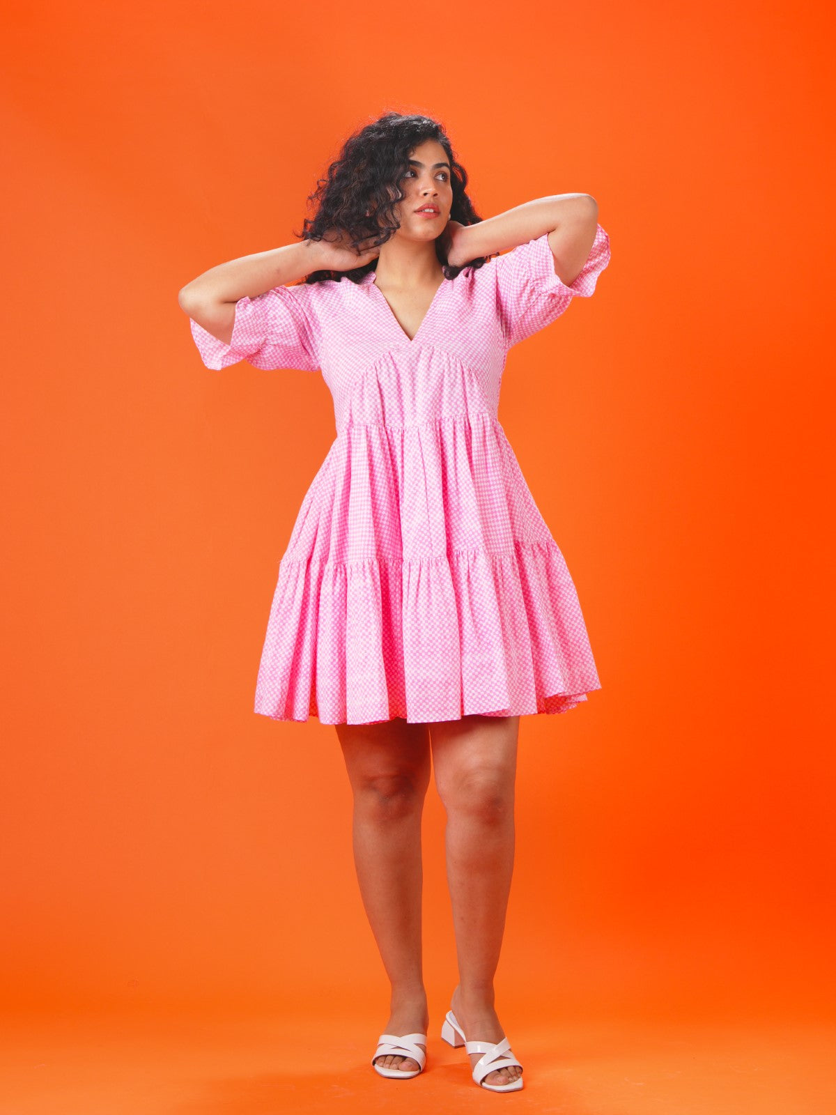 Candyland pink flirty flare short dress