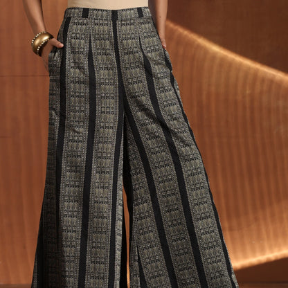 Duchess- Black shirt with black gold zari wide pants