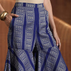 Maharani- Royal blue short kurta with wide pallazo  pants