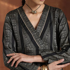 Majesty- Black short kurta with sharara