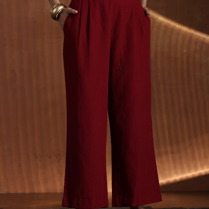 Devi- Maroon oversized tunic with pants