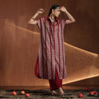 Devi- Maroon oversized tunic with pants
