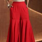 Mallika- Red short kurta with sharara