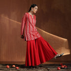 Mallika- Red short kurta with sharara