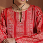 Mallika- Red short kurta with sharara