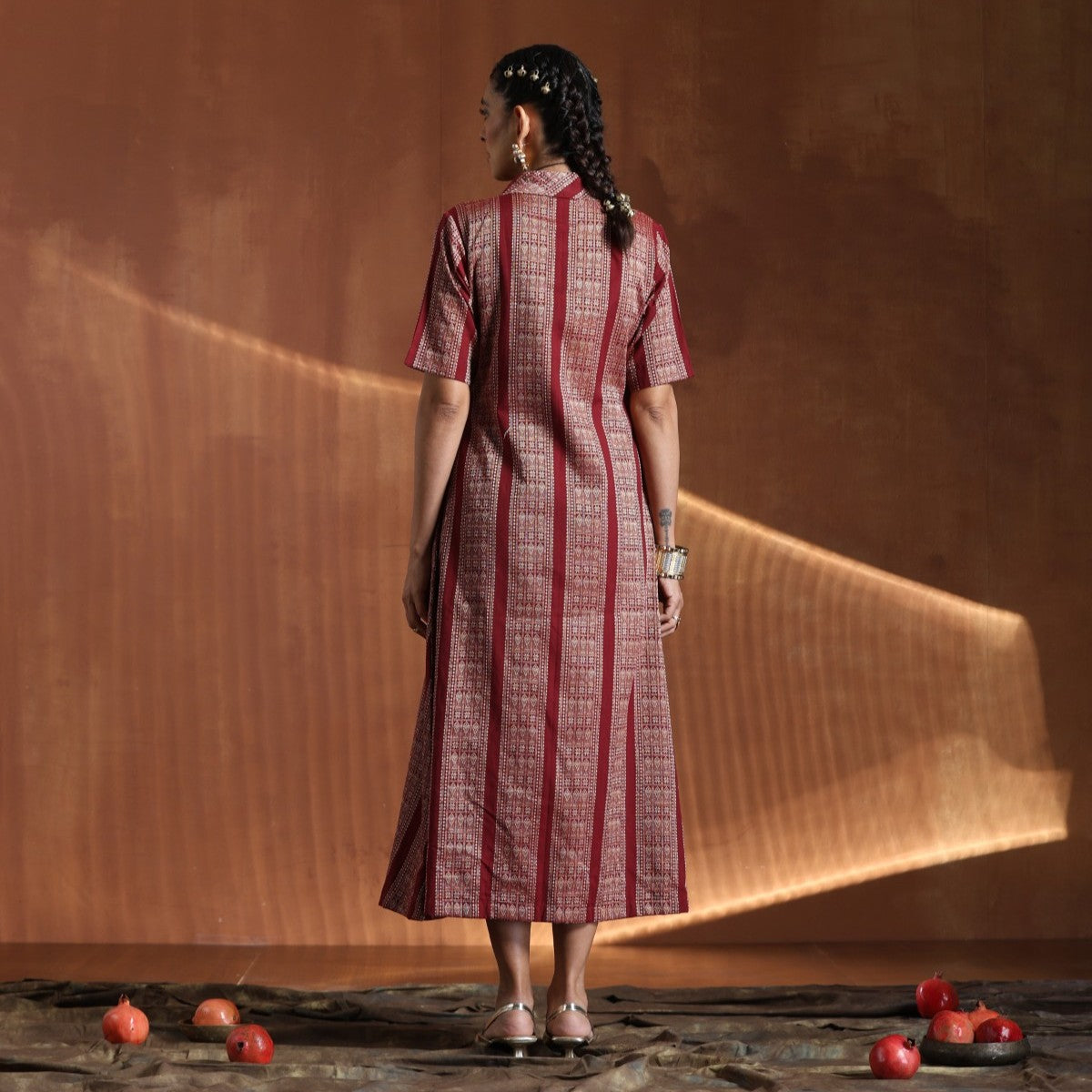 The Highness- Maroon angrakha dress