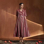 The Highness- Maroon angrakha dress