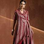 The Highness- Maroon angrakha dress