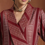 The Highness- Maroon angrakha dress