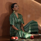 Regina- Green A line pleated dress