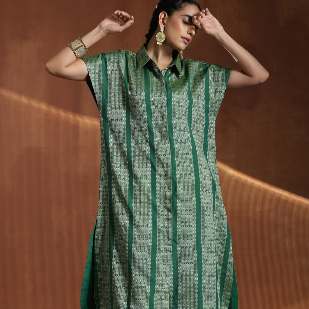 Empress- Green gold oversized tunic with matching pants
