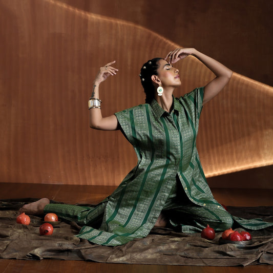 Empress- Green gold oversized tunic with matching pants