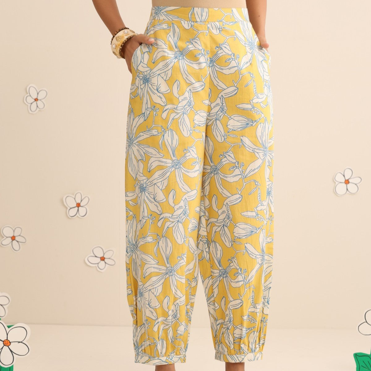 Yellow blossom kurta and pant set