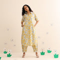 Yellow blossom kurta and pant set
