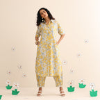 Yellow blossom kurta and pant set
