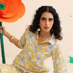 Yellow blossom kurta and pant set