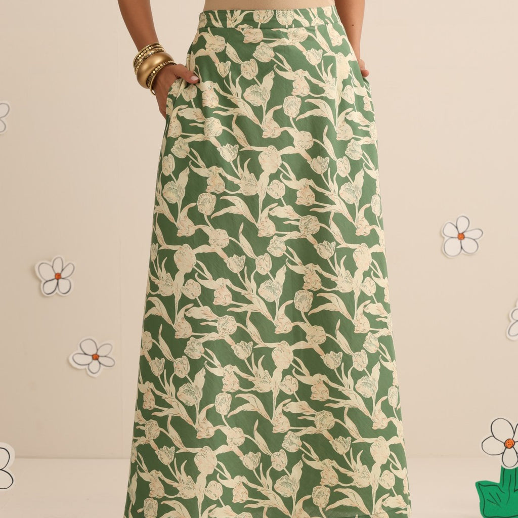Wild greens skirt and top set