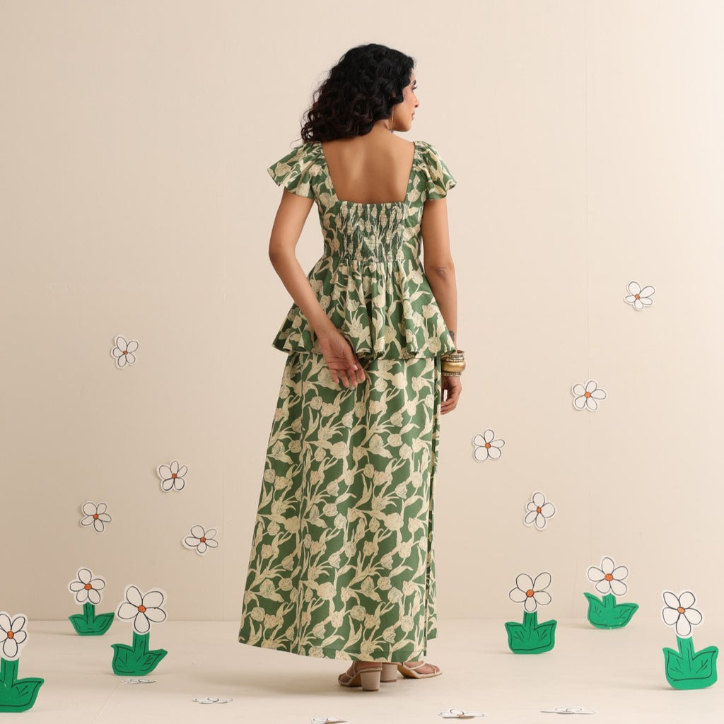 Wild greens skirt and top set