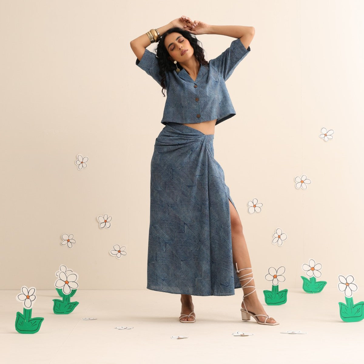 Wave skirt and top coord set