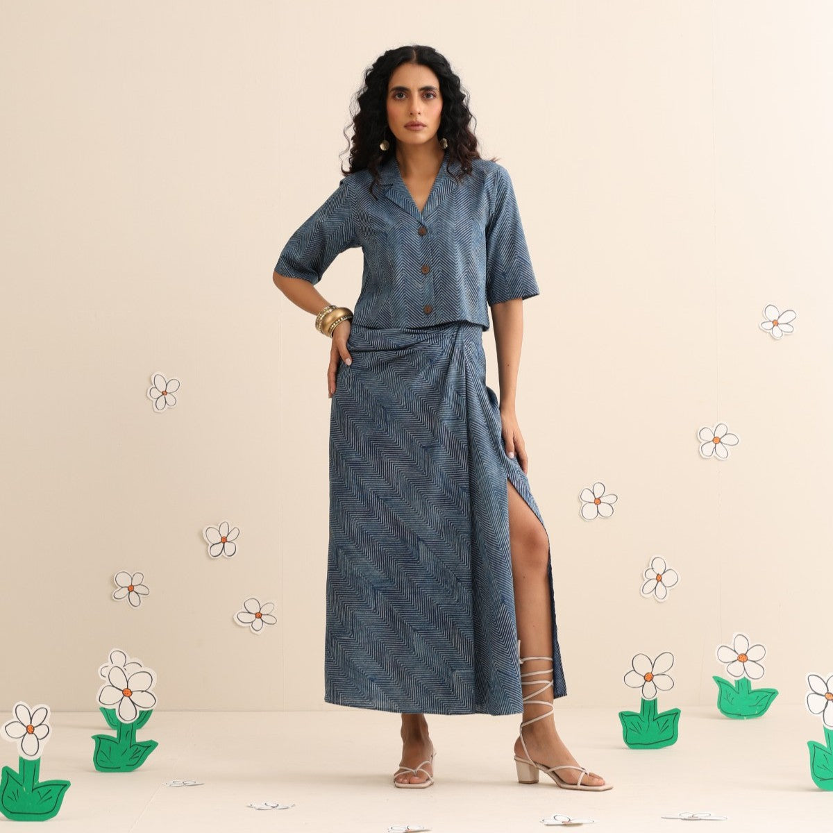 Wave skirt and top coord set