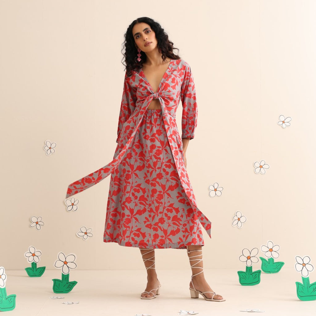 Scarlet crush knotted dress