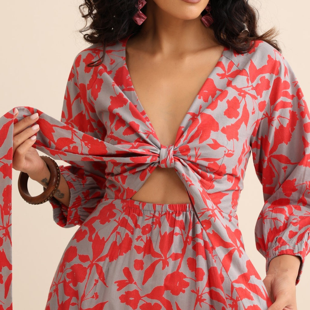 Scarlet crush knotted dress