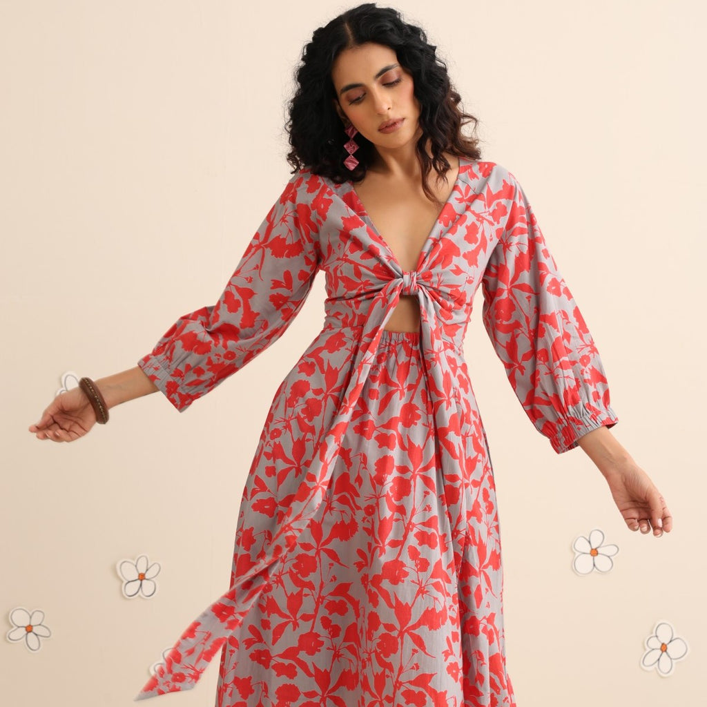 Scarlet crush knotted dress