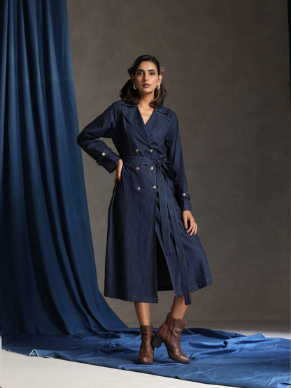 Nomad- Jacket/ Coatdress with fabric tie up belt