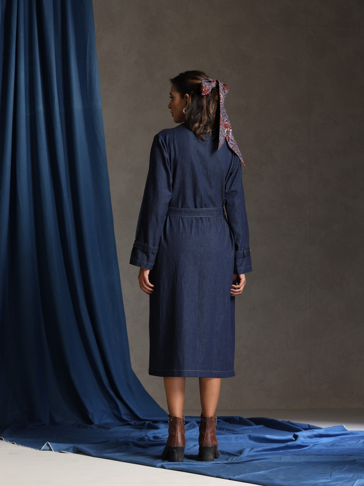 Nomad- Jacket/ Coatdress with fabric tie up belt