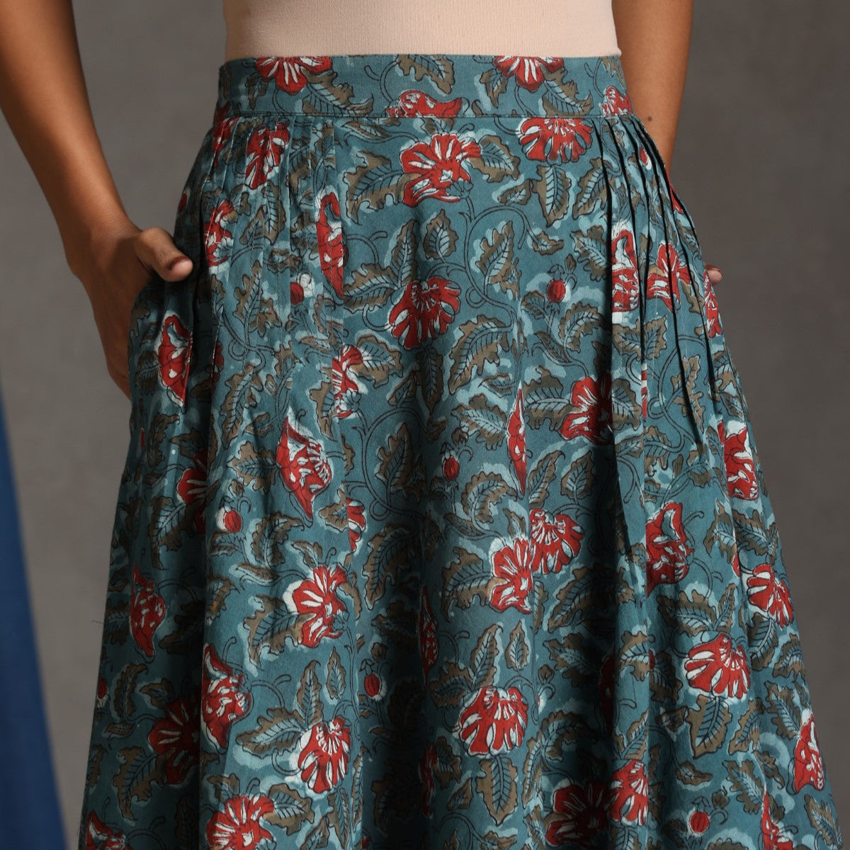 Eden- Blue floral skirt set