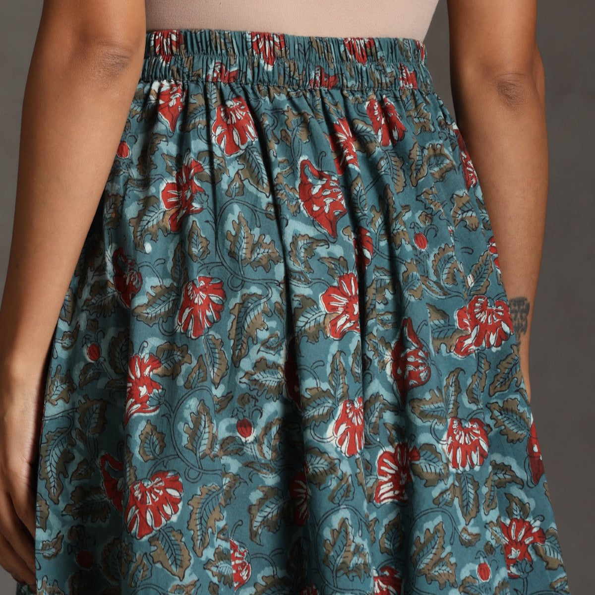 Eden- Blue floral skirt set