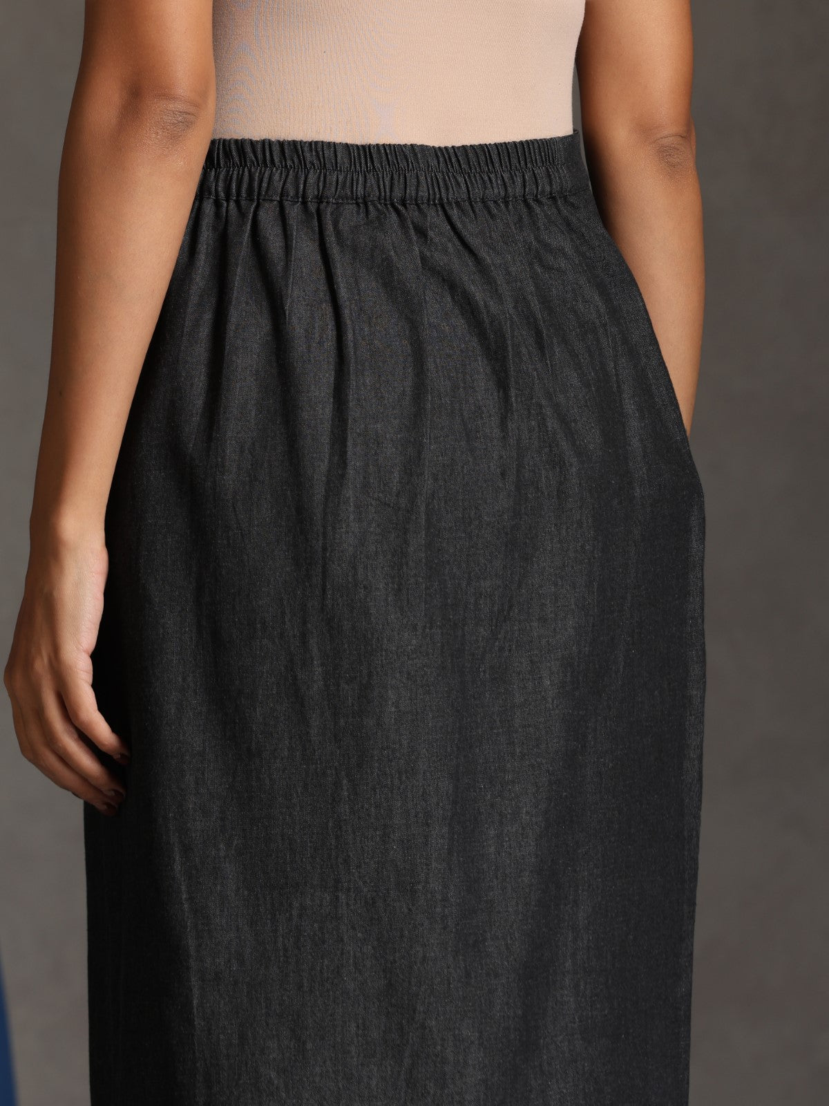 Edge- Charcoal denim skirt set